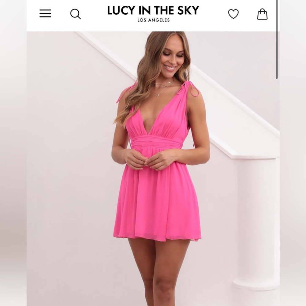 Lucy in the sky hot pink chiffon dress